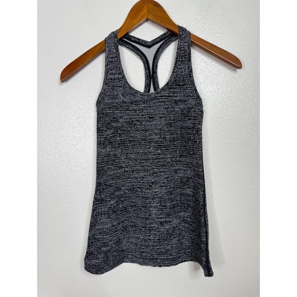 Lululemon Black Variegated‎ Racerback Tank Top